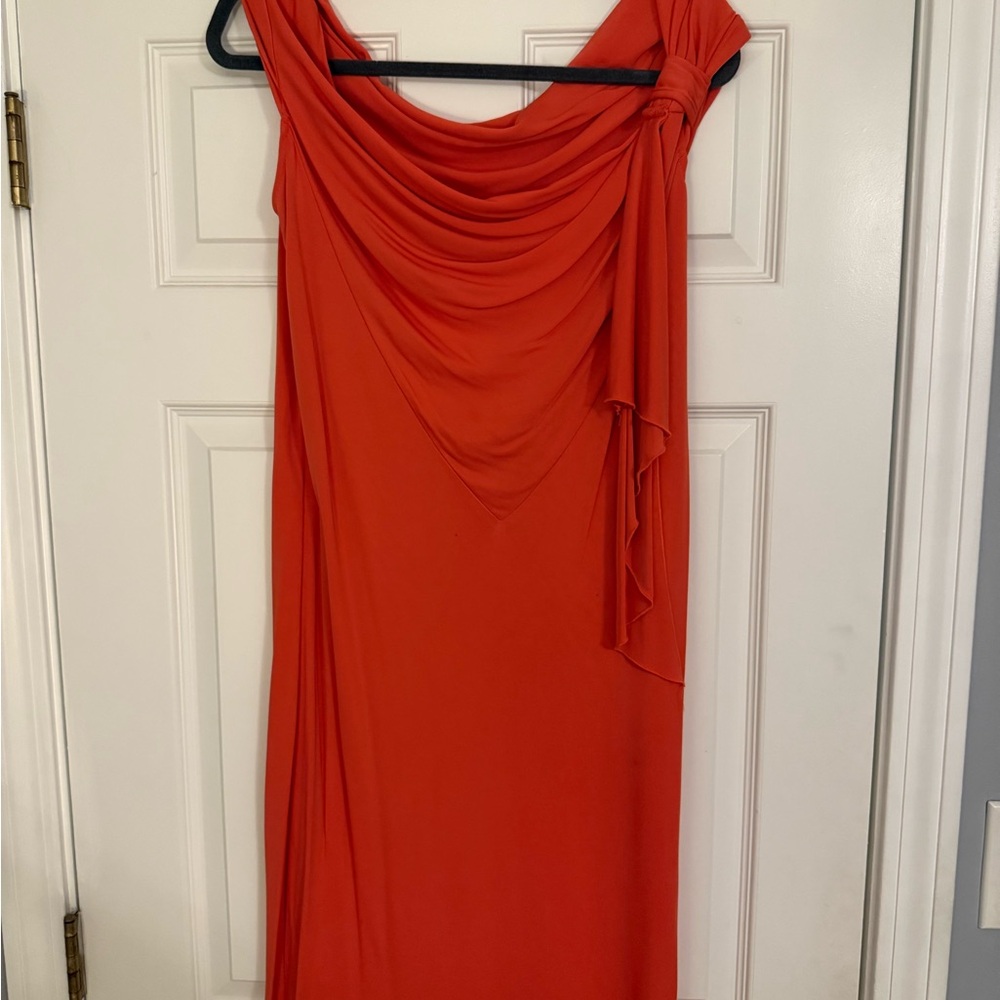 Diane Von Furstenberg Red One Shoulder Gown